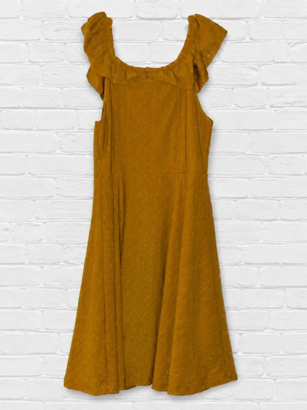 Girls Mustard Yellow Ruffle Sleeve Maxi Dress Size 14